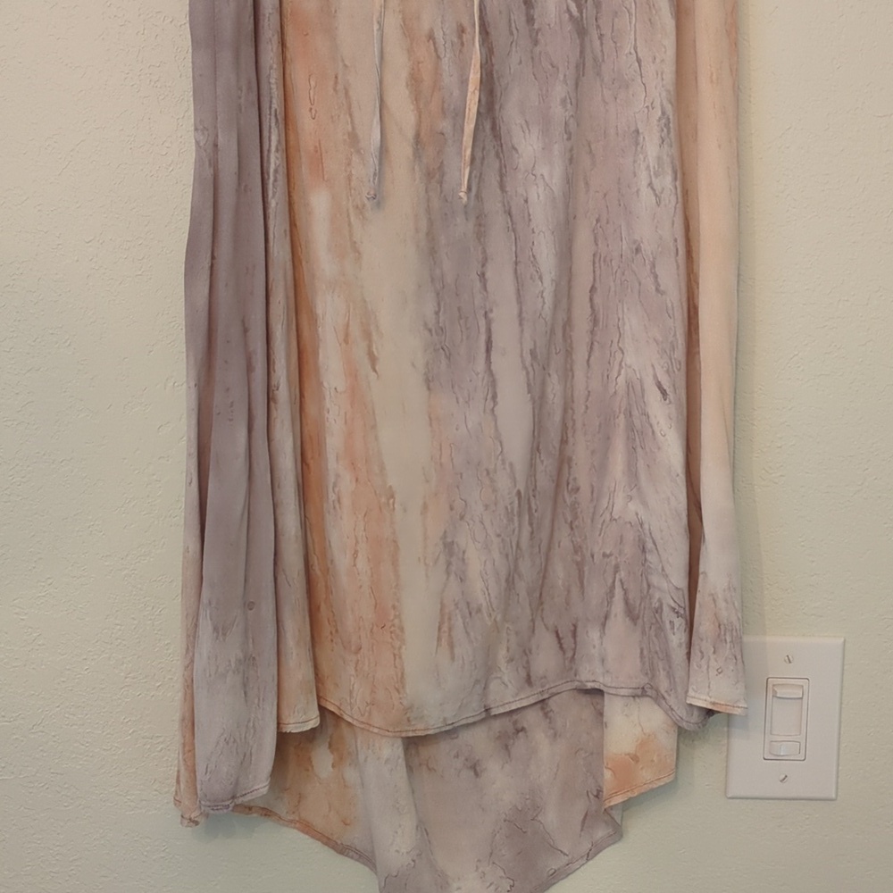 XCVI high low tie dye Bohemian maxi skirt lace waist and waist tie adjustable 1X - Picture 2 of 8